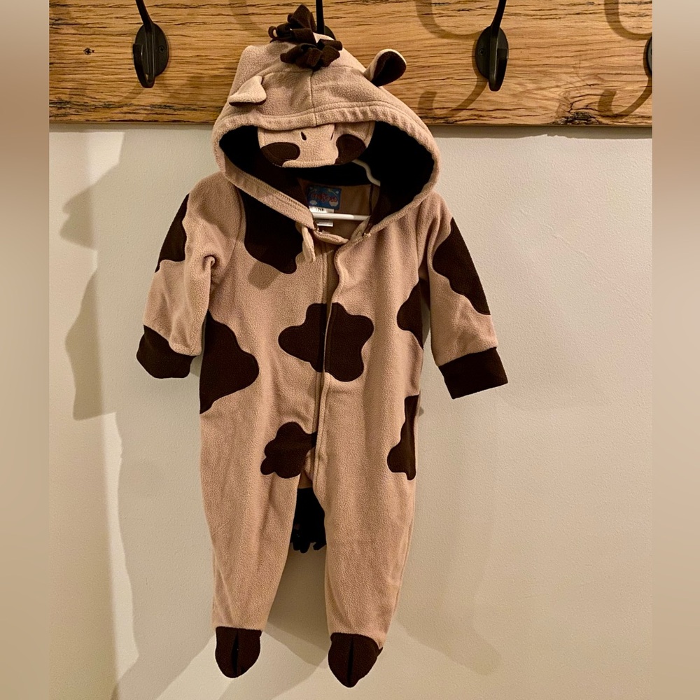 Cozy Cow Print Kids Costume with Hood